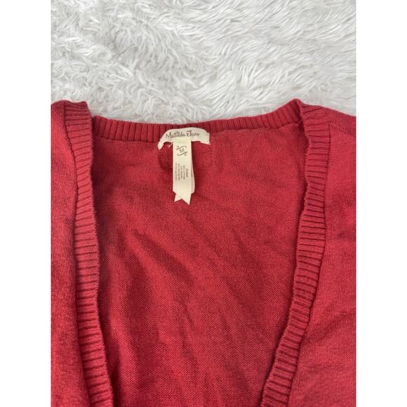 Matilda Jane women's sz. M "Love me Tender" red tiered sweater. Pretty. **NtDesc - Picture 6 of 11